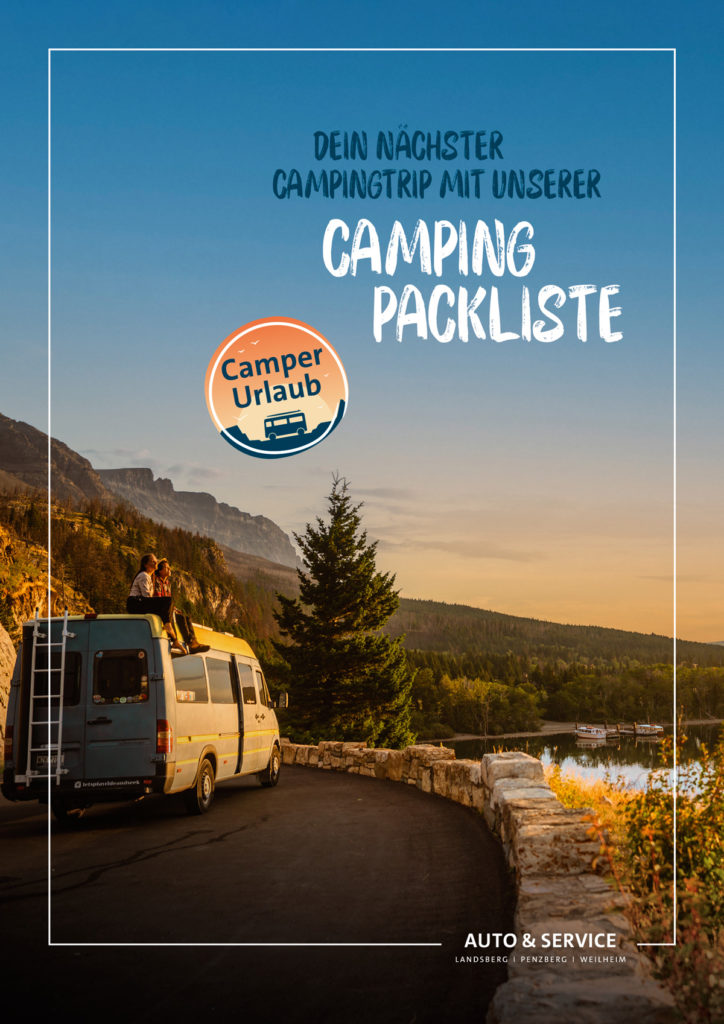 Packliste Auto & Service Campervermietung Landsberg - Pensberg - Weilheim